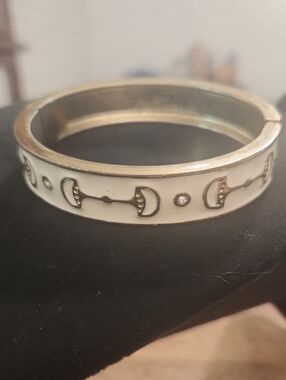 Equestrian Hinged Bangle Bracelet